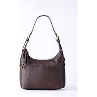 Lakeland Leather Women's 'Newby' Leather Hobo Shoulder Bag in Chocolate