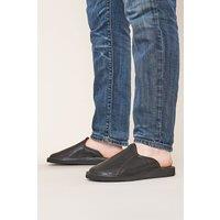Moshulu 'Douglas 4' Men's Leather Mule Slippers in Black | Size: 7