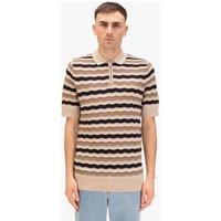 Luke 1977 Men's Maughold Zig Zag Knit Polo in Light Brown | Size: 3XL