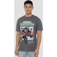 Star Wars - The Mandalorian The Mandalorian Star Wars Mandalorian Signed Up For T-Shirt, Charcoal | Size: 3XL