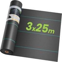 Dprodo Weed Barrier Landscape Fabric, Heavy Duty Garden Cloth in True Black