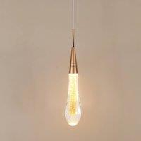 Pheashine Elegant Pendant Light Glass Chandelier Gold Warm Light 37x6x6CM | Size: 37 x 6 x 6 cm