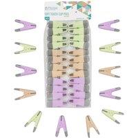 JVL Pack of 24 Soft Touch Clip Pegs