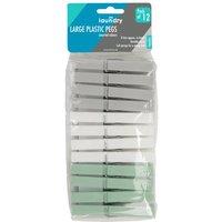 JVL Pack of 12 Large Plastic Pegs