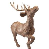VFM e-Store Christmas Standing Deer Decoration 53cm x 16cm Gold X 1 | Size: 53 cm x 16 cm