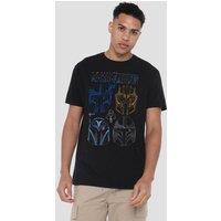 Star Wars - The Mandalorian Star Wars The Mandalorian Helmets T-Shirt, Black | Size: Small