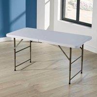 Home Source 4ft Folding Table Trestle Camping Party Picnic BBQ Stall Garden Indoor in White