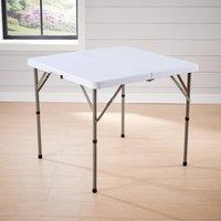 Home Source Square Folding Table Trestle Camping Party Picnic BBQ Garden Indoor in White