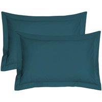 Smart Living Polycotton Oxford Pillowcases Pair 48x74cm Flanged Bedding in Teal | Size: Standard Pillow Case