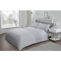 Smart Living Luxury Super Soft Stylish Lace Panel Duvet Cover with Pillowcases in Silver | Size: Double