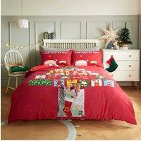 Smart Living Red Advent Calendar Reversible Polycotton Duvet Cover & Pillowcase Set | Size: Single