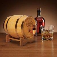 Menkind Whiskey Barrel Bamboo Home Bar Dispenser - 800ml in Brown