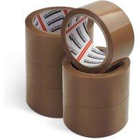 Merrimen 6 Pack Strong Heavy Duty Roll Pack Packaging Tape, 48MM x 66M in Brown