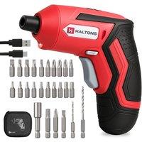 Haltons Electric Screwdriver Set Compact Tool Kit for DIY Home use in Red