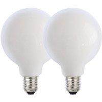 Harper Living 8 Watts G125 E27 LED Bulb Opal Globe Warm White Dimmable, Pack of 2