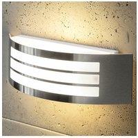 CGC Lighting Striker Stainless Steel Curved Arc Outdoor Wall Light in Silver