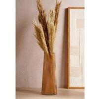 Hestia Tapered Ribbed Glass Vase - Brown