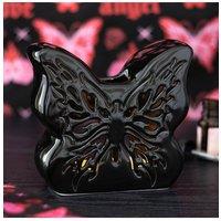 KDMD Black Butterfly Oil Burner with Intricate Cut-Out Design