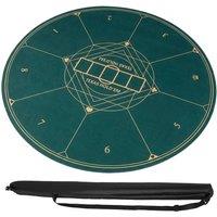 Costway Anti-Slip Round Poker Mat 100cm Foldable Texas Holdem Table Layout Mat in Green