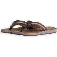 Weird Fish Men's Malham Leather Look Flip Flops in Brown | Size: 8
