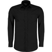 Kustom Kit Men's Long Sleeve Poplin Shirt in Black | Size: 18.5 in