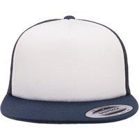 Flexfit by Yupoong Men's Foam Trucker Cap With White Front in Navy