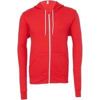 Bella + Canvas Men's Fleece Full Zip Hoodie in Red | Size: Small