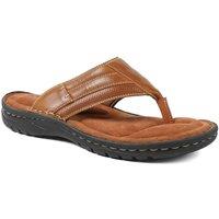 Pavers Men's Leather Slip On Sandals in Tan | Size: 7