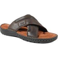 Pavers Men's Leather Mule Sandals in Dark Brown | Size: 12