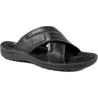 Pavers Men's Leather Mule Sandals in Black | Size: 11