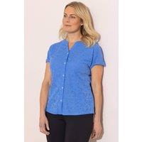 Anna Rose Women's Embellished Butterfly Blouse in Blue | Size: Medium