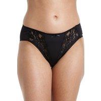 Camille Women's Classic Three Pack Sheer Floral Lace Mesh Briefs in Black | Size: 14-16