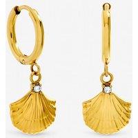 Jon Richard Women's Gold Plated Waterproof Shell Hoop Earrings