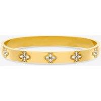 Jon Richard Women's Gold Plated Waterproof Crystal Clover Bangle