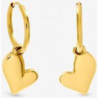 Jon Richard Women's Gold Plated Waterproof Heart Charm Hoop Earrings