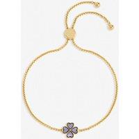 Jon Richard Women's Gold Plated & Lilac Enamel Heart Clover Toggle Bracelet
