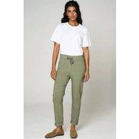 Aftershock London Women's Stretch Drawstring Trousers in Khaki | Size: Large/XL