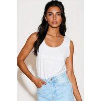 Aftershock London Women's C'est La Vie Cotton Vest Top in Light Grey | Size: Small
