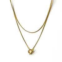 Luxe Tones Women's 18k Gold Plated Wraparound T Bar Necklace