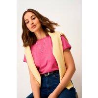 Crew Clothing Women's Perfect Stripe Crew Slub Tee Raspberry in Pink | Size: 10