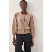 Monsoon Women's Simmi Sequin Cardigan Natural | Size: Large