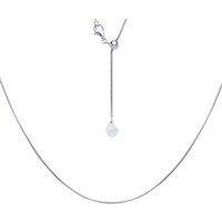Jewelco London Women's Silver Adjustable Toggle Lariat Pendant Chain Necklace 1mm 22inch