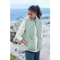 WoolOvers Women's Avebury Quilted Puffer Gilet in Green | Size: 10