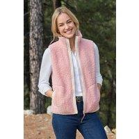 WoolOvers Women's Buxton Borg Gilet in Pink | Size: 10