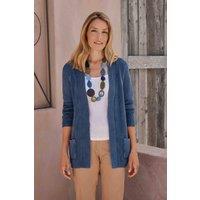WoolOvers Women's Edge To Edge Denim Cardigan in Dark Navy | Size: Medium