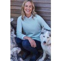 WoolOvers Women's Womens Lambswool Crew in Baby Blue | Size: Large