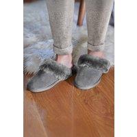 WoolOvers Women's Womens Sheepskin Mule Slipper in Grey | Size: 4