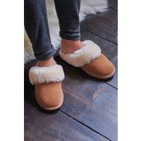 WoolOvers Women's Womens Sheepskin Mule Slipper in Tan | Size: 8