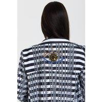 House of Holland Women's Embroidered Eye Check Oversized Blazer Jacket | Size: 14
