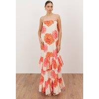 Anaya with Love Women's Floral Bandeau Ruffle Maxi Dress | Size: 8
